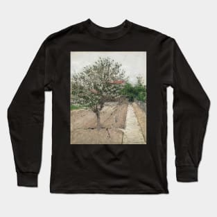 apple tree in blossom - Gustave Caillebotte Long Sleeve T-Shirt